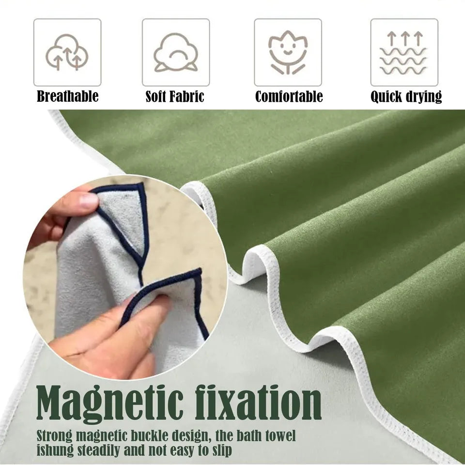 Serviette de bain magnétique multifonctionnelle d'extérieur, en molleton de corail, Portable, à séchage rapide, accessoires de salle de bain